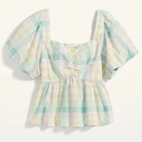 NWT Old Navy 2X Plaid Babydoll Style Top - Picture 2 of 4